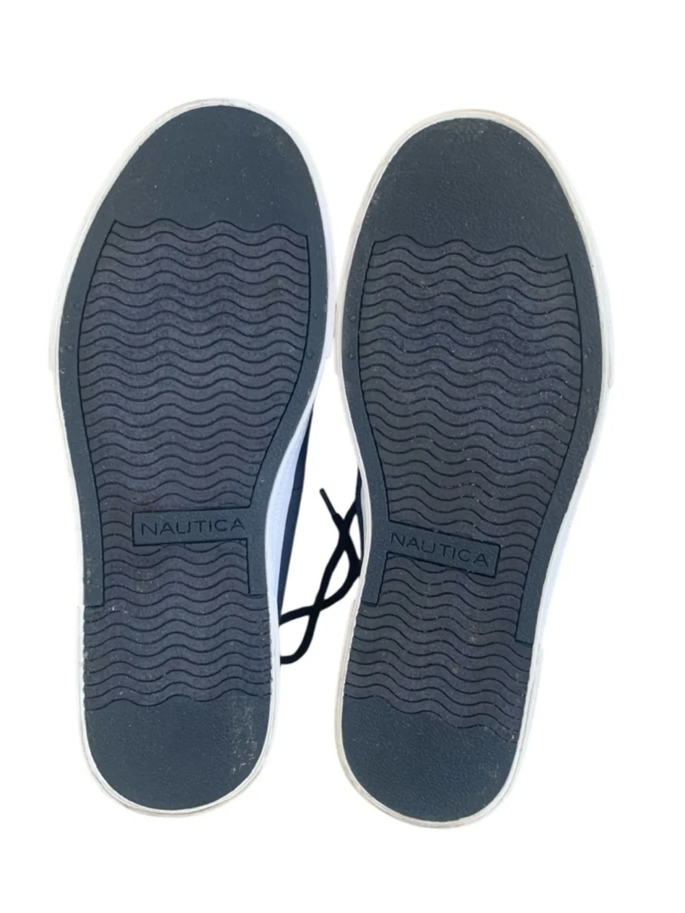 Nautica Navy Canvas Boat Shoes Men’s 7.5 Lace-Up Deck Sneakers Preppy Coastal